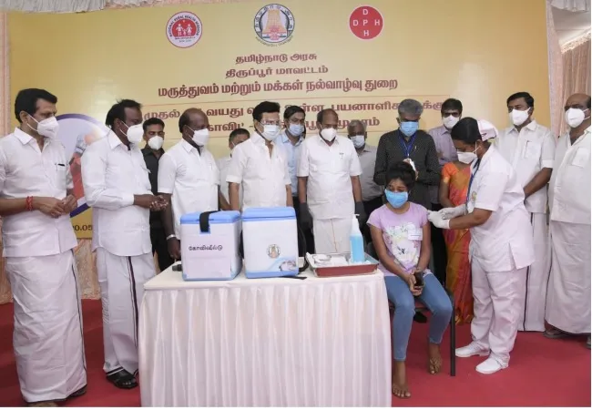 tamilnadu coronavirus vaccines chief minister mkstalin in tiruppur 